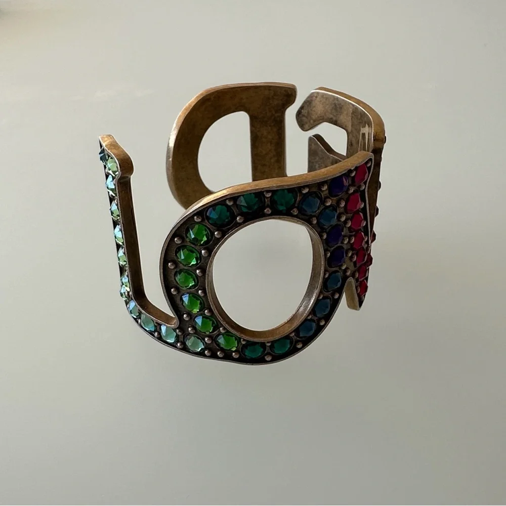 Gucci Colorful Rhinestone Cuff Bracelet - Picture 4 of 8